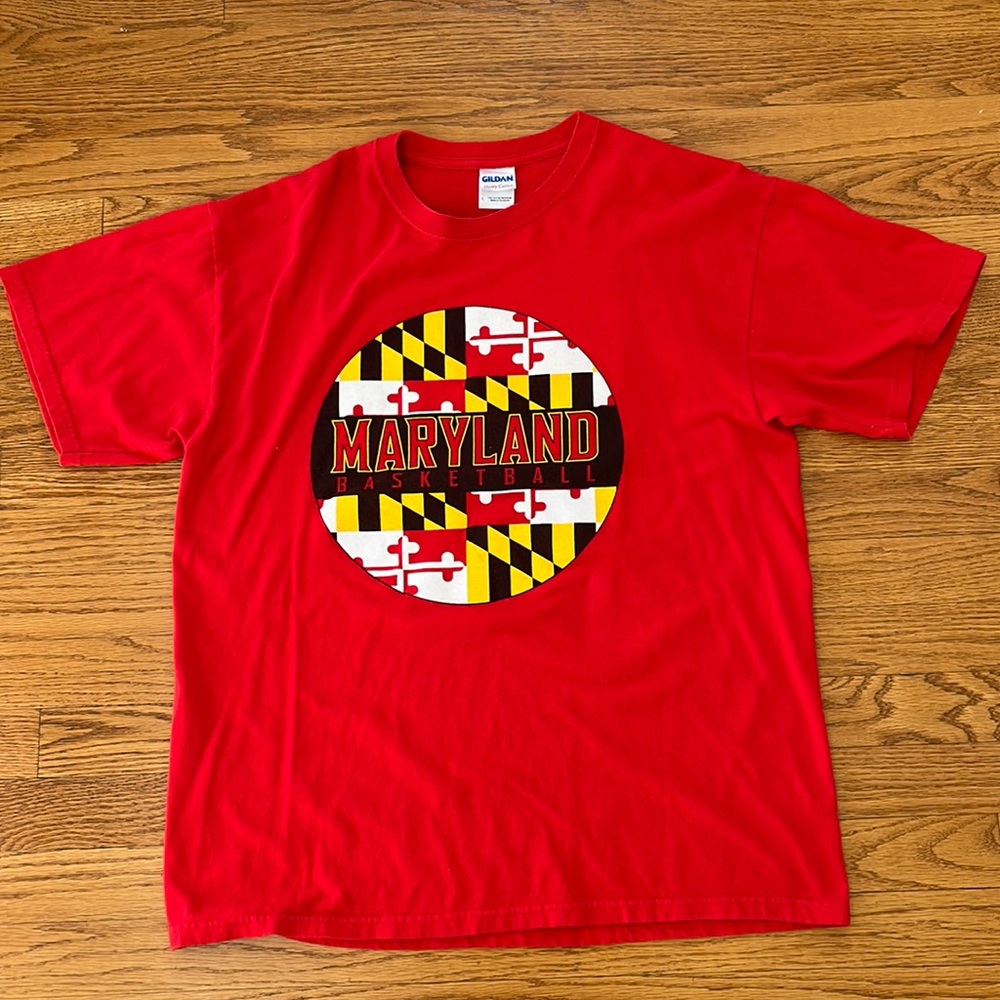 Maryland MD Terrapin TERPS T-Shirt Basketball Promotional Logo on Back